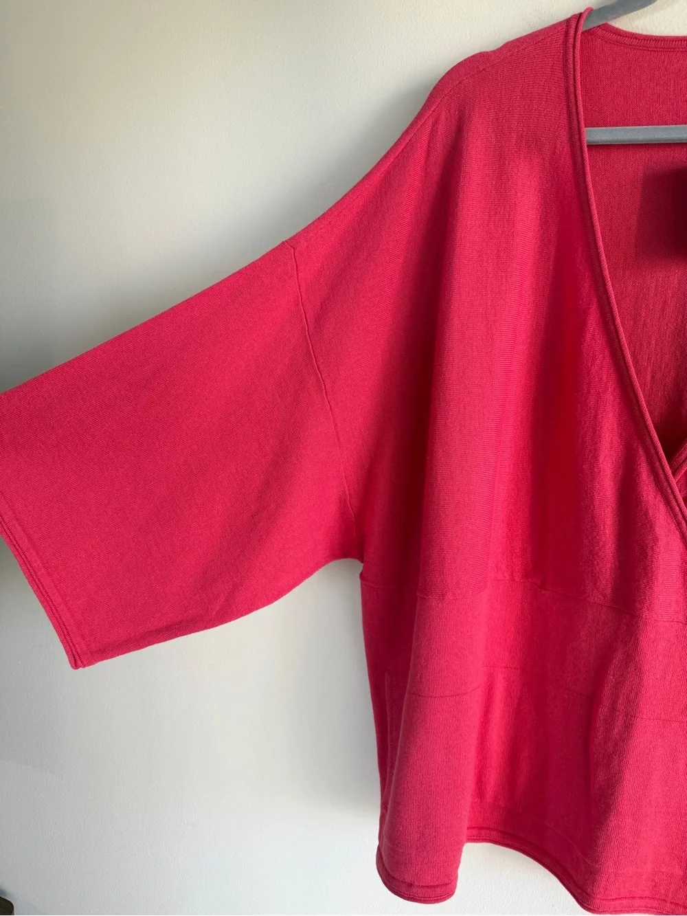 NWT J.Jill Pure Jill Cotton Cashmere Blend Surplice Dolman Sweater Red L
